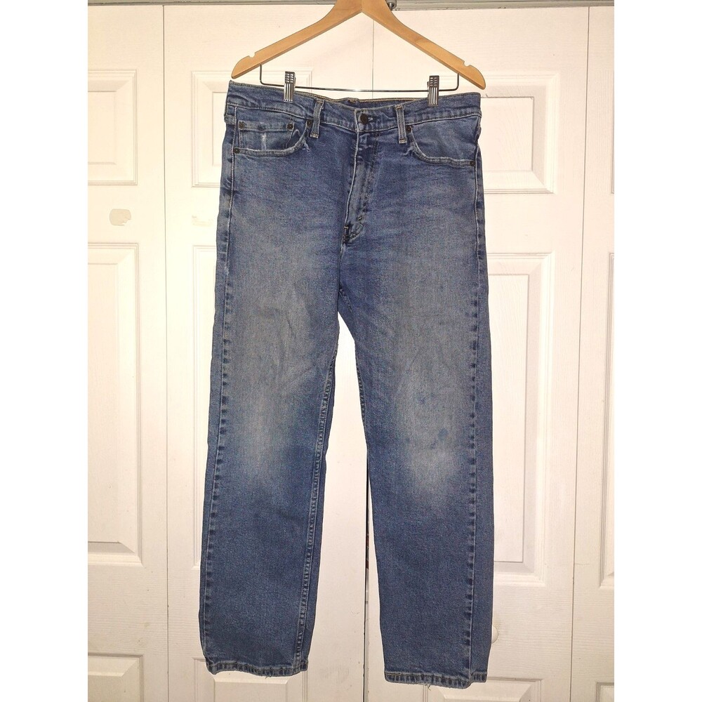 Levis Mens 505 Denim Jeans Sz 36x30 Relaxed Straight Leg Mid Rise Western Cowboy